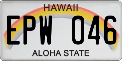 HI license plate EPW046