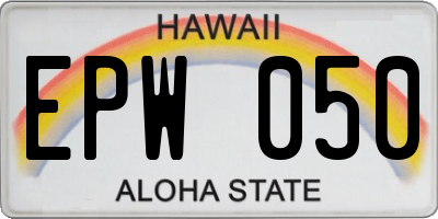 HI license plate EPW050