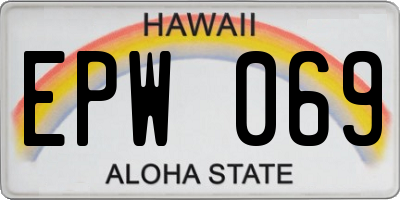 HI license plate EPW069