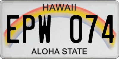 HI license plate EPW074