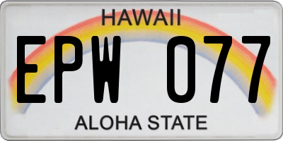 HI license plate EPW077
