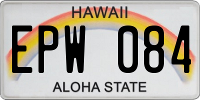 HI license plate EPW084