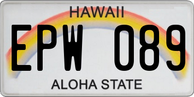 HI license plate EPW089