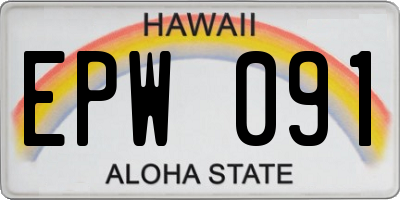 HI license plate EPW091