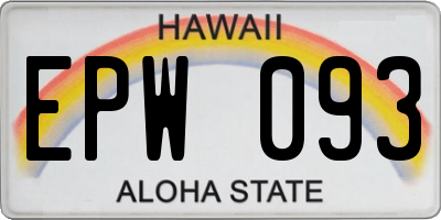 HI license plate EPW093