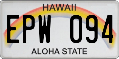 HI license plate EPW094
