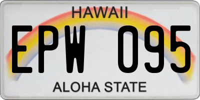 HI license plate EPW095