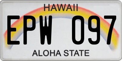 HI license plate EPW097