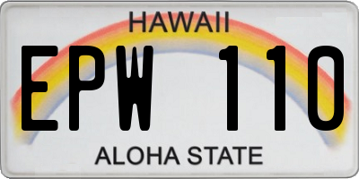 HI license plate EPW110
