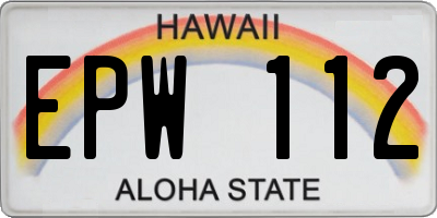 HI license plate EPW112