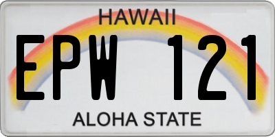 HI license plate EPW121