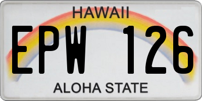 HI license plate EPW126