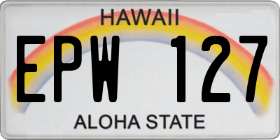 HI license plate EPW127