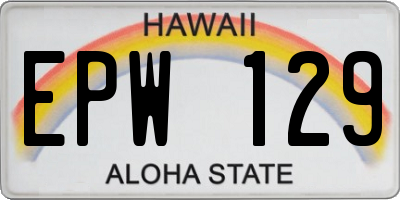 HI license plate EPW129