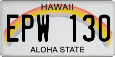 HI license plate EPW130