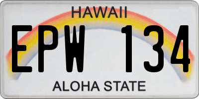 HI license plate EPW134