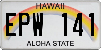 HI license plate EPW141