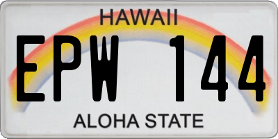 HI license plate EPW144