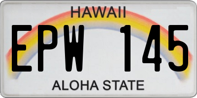 HI license plate EPW145
