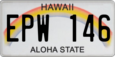 HI license plate EPW146