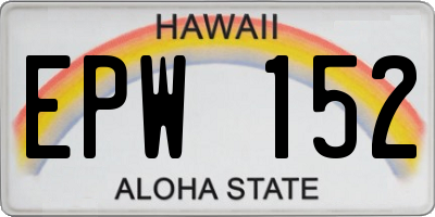 HI license plate EPW152