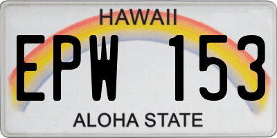 HI license plate EPW153