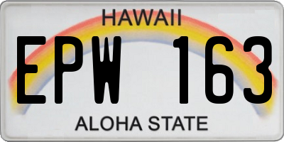 HI license plate EPW163