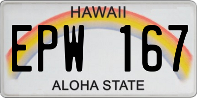 HI license plate EPW167