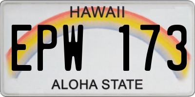 HI license plate EPW173