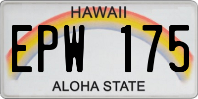 HI license plate EPW175