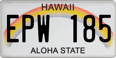 HI license plate EPW185