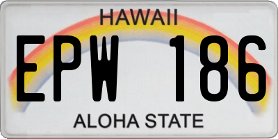 HI license plate EPW186