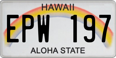 HI license plate EPW197
