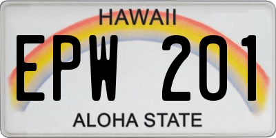 HI license plate EPW201