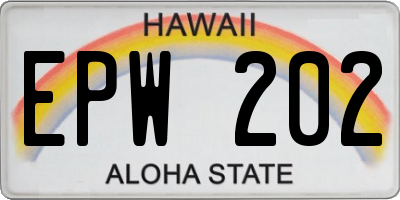 HI license plate EPW202