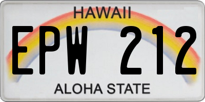 HI license plate EPW212