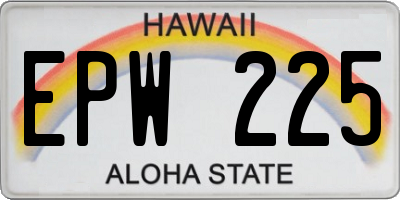 HI license plate EPW225