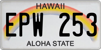 HI license plate EPW253