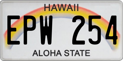 HI license plate EPW254