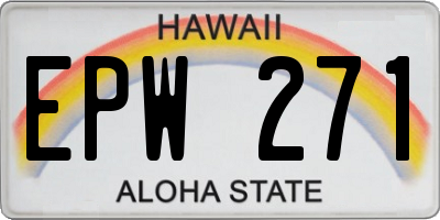 HI license plate EPW271