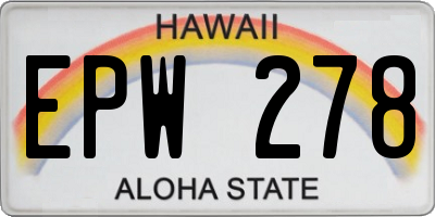 HI license plate EPW278