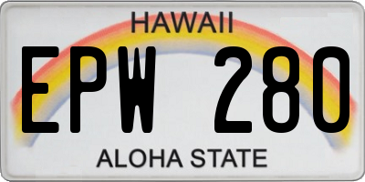 HI license plate EPW280