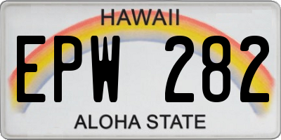 HI license plate EPW282