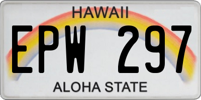 HI license plate EPW297