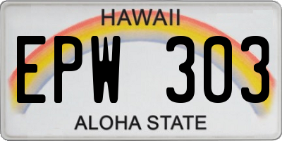 HI license plate EPW303