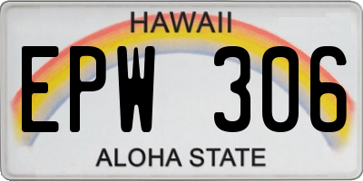 HI license plate EPW306