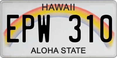 HI license plate EPW310