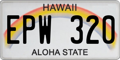 HI license plate EPW320