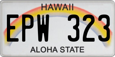 HI license plate EPW323
