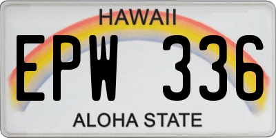 HI license plate EPW336